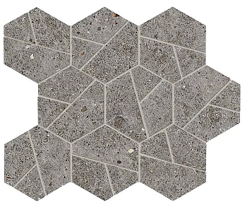 Мозаика Boost Stone Smoke Mosaico Hex 25x28.5